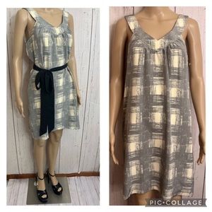 Ted Baker Gray and Buttercream sleeveless Dress XS